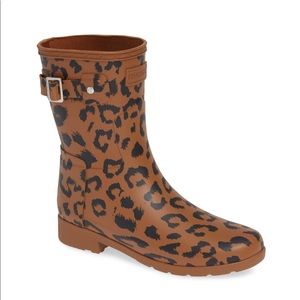 Hunter original leopard short rain boots size 7